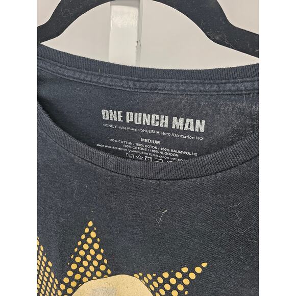One Punch Man Women's Black Short Sleeve Round Neck OK Text Printed Top Size M - Picture 3 of 4